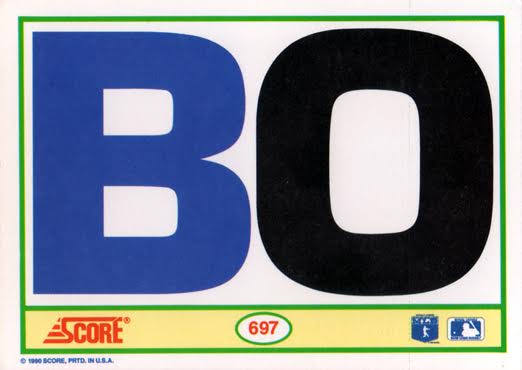 1990 Score #697 Bo Jackson (Shoulder Pads) (back)