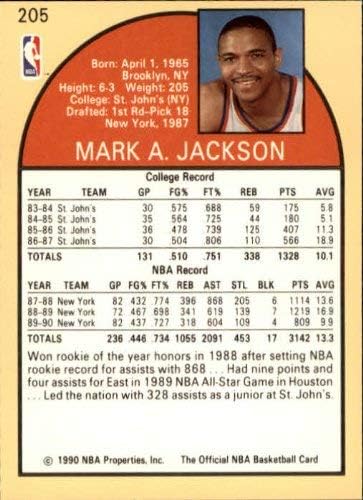 1990 Hoops #205 Mark Jackson (Menendez Brothers) (back)