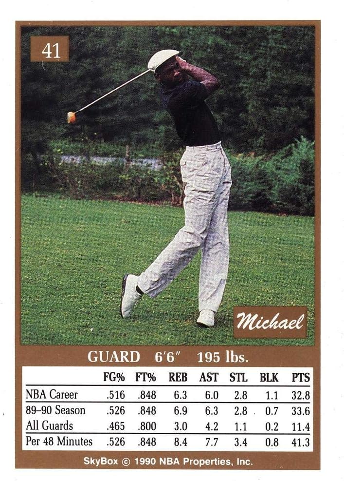 1990 SkyBox #41 Michael Jordan (back)