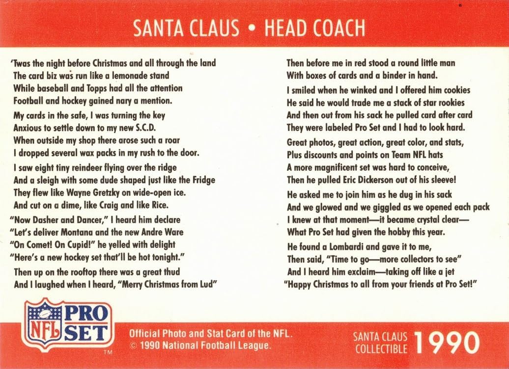 1990 Pro Set Santa Claus (back)